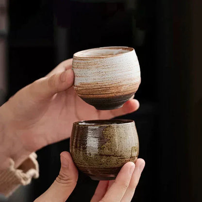 Handmade Ceramic Espresso Cups with Rustic Glaze and Artisan Finish