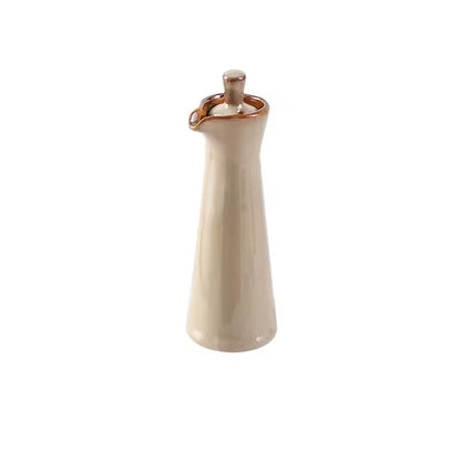 Handmade Ceramic Oil Dispenser with Reactive Glaze and Cork Stopper