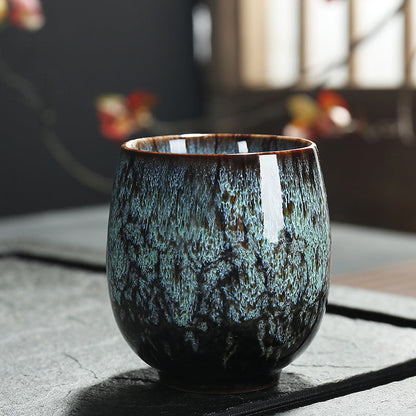 Handmade Ceramic Tea Cup with Hand Glazed Finish and Unique Patterns