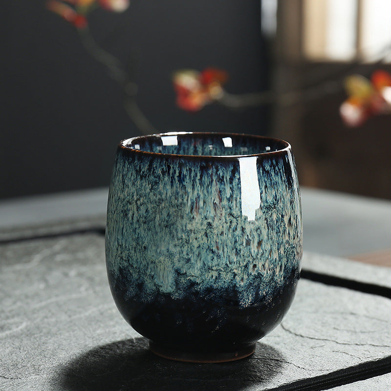 Handmade Ceramic Tea Cup with Hand Glazed Finish and Unique Patterns