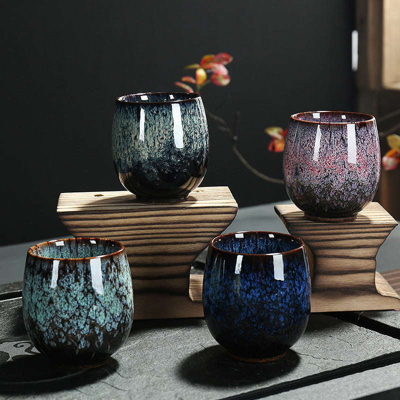 Handmade Ceramic Tea Cup with Hand Glazed Finish and Unique Patterns