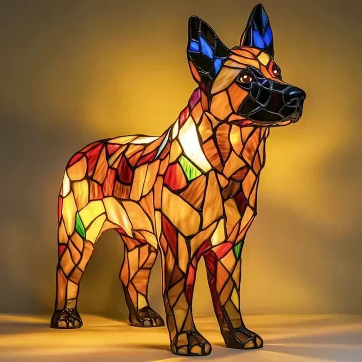 Handmade Dog Table Lamp with Soft Ambient Light