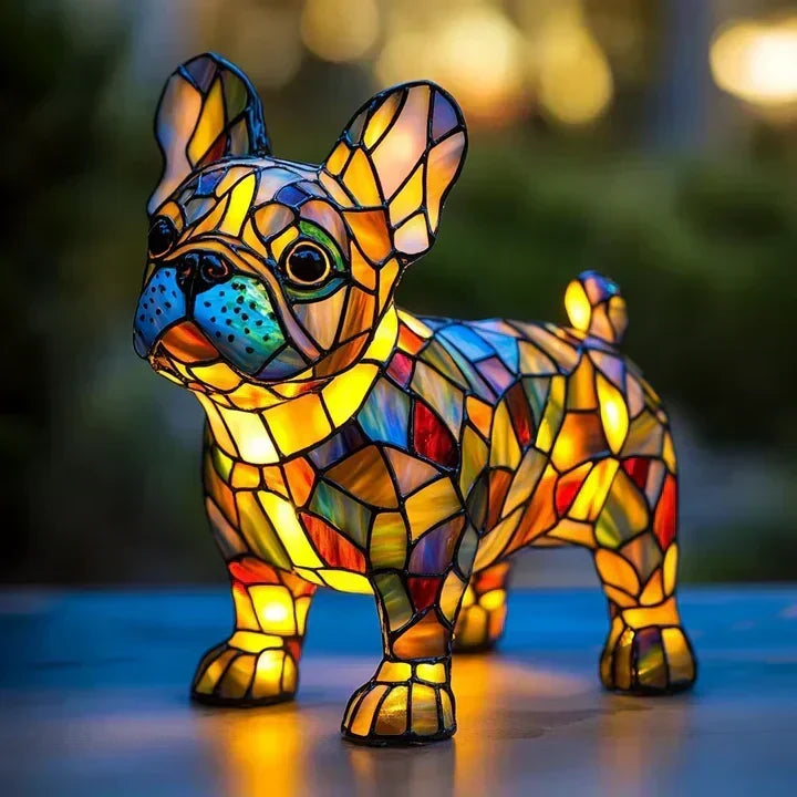 Handmade Dog Table Lamp with Soft Ambient Light