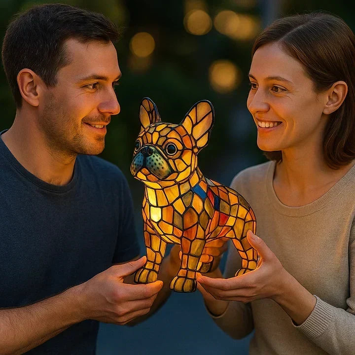 Handmade Dog Table Lamp with Soft Ambient Light