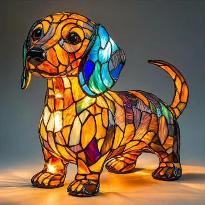 Handmade Dog Table Lamp with Soft Ambient Light