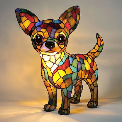 Handmade Dog Table Lamp with Soft Ambient Light