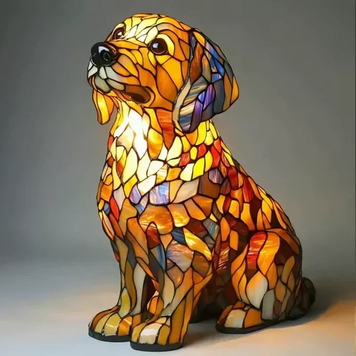 Handmade Dog Table Lamp with Soft Ambient Light