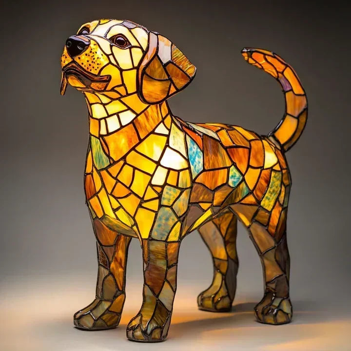 Handmade Dog Table Lamp with Soft Ambient Light