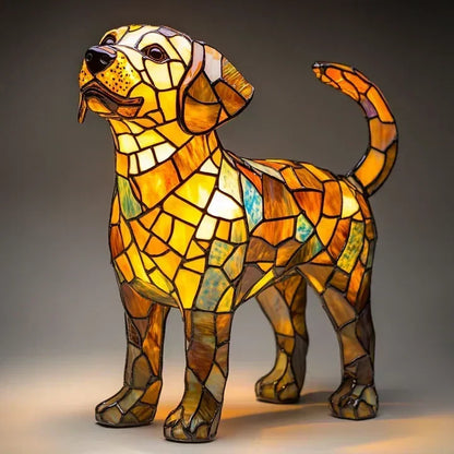 Handmade Dog Table Lamp with Soft Ambient Light