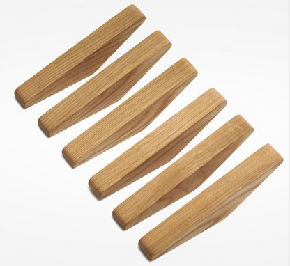 Handmade Natural Wood Wall Hooks Set of 2 with Boho Design