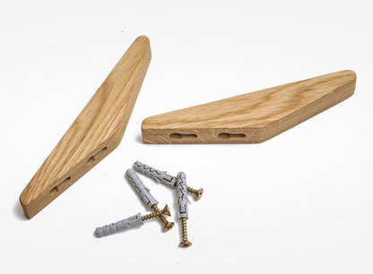 Handmade Natural Wood Wall Hooks Set of 2 with Boho Design