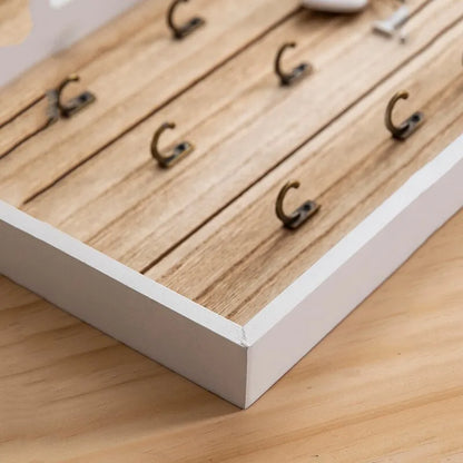 Handmade Wooden Key Holder with Natural Finish for Organised Home Entryways