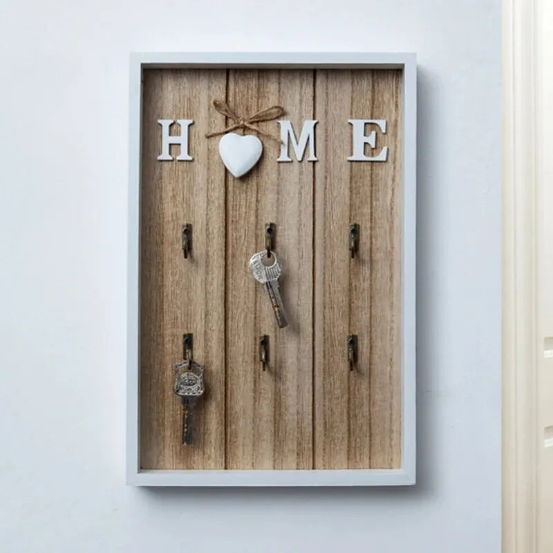 Handmade Wooden Key Holder with Natural Finish for Organised Home Entryways