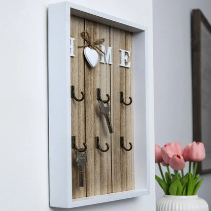 Handmade Wooden Key Holder with Natural Finish for Organised Home Entryways