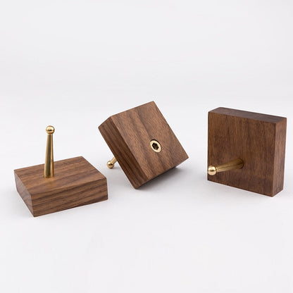 Handmade Wooden Wall Hook with Brass Bracket