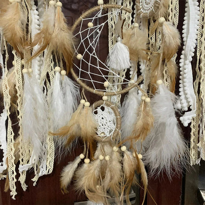 Handwoven Macramé Dreamcatcher Set with Moon-Inspired Design