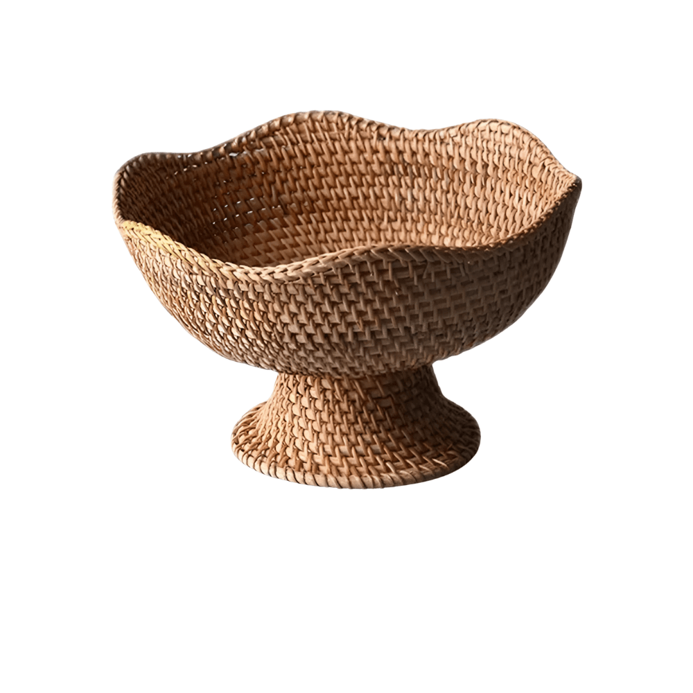 Handwoven Rattan Fruit Basket – Natural Decorative Storage for the Home