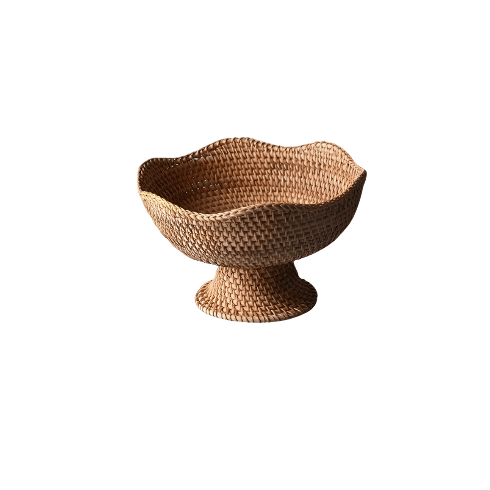 Handwoven Rattan Fruit Basket – Natural Decorative Storage for the Home
