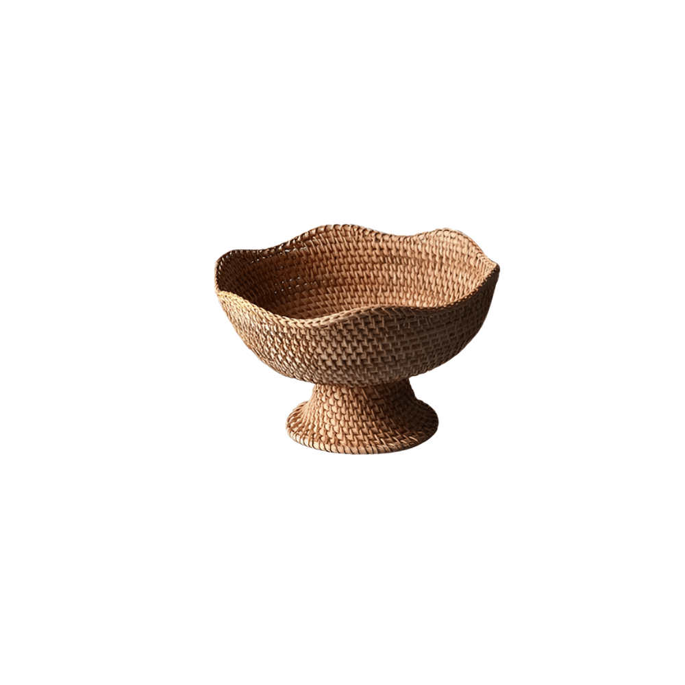 Handwoven Rattan Fruit Basket – Natural Decorative Storage for the Home