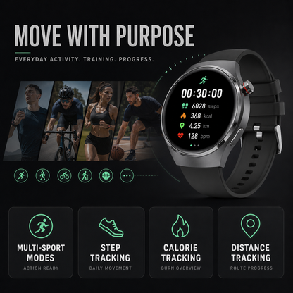 Health Smartwatch with Blood Pressure Heart Rate and Blood Oxygen Tracking