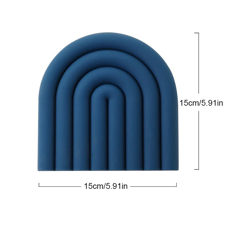 Heat-Resistant Silicone Coaster Set with Non-Slip Organic Design