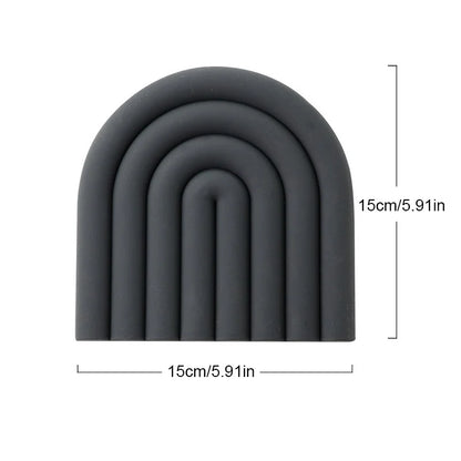 Heat-Resistant Silicone Coaster Set with Non-Slip Organic Design