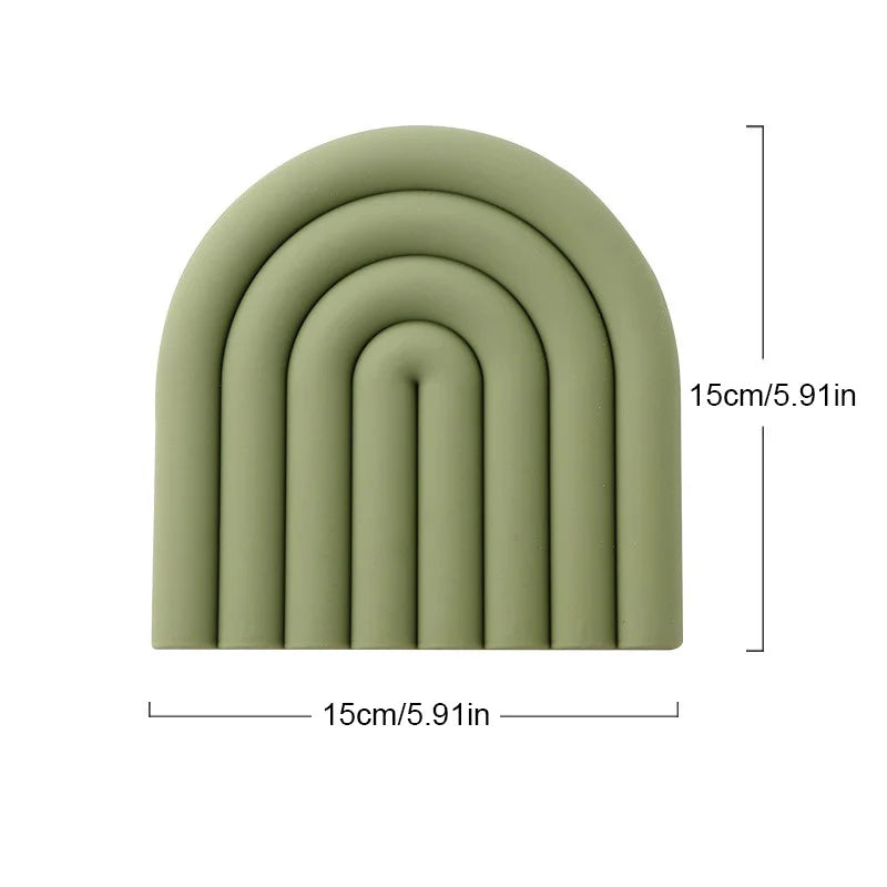 Heat-Resistant Silicone Coaster Set with Non-Slip Organic Design