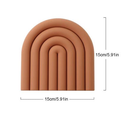 Heat-Resistant Silicone Coaster Set with Non-Slip Organic Design