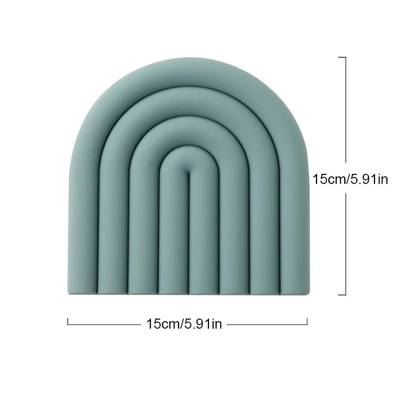 Heat-Resistant Silicone Coaster Set with Non-Slip Organic Design