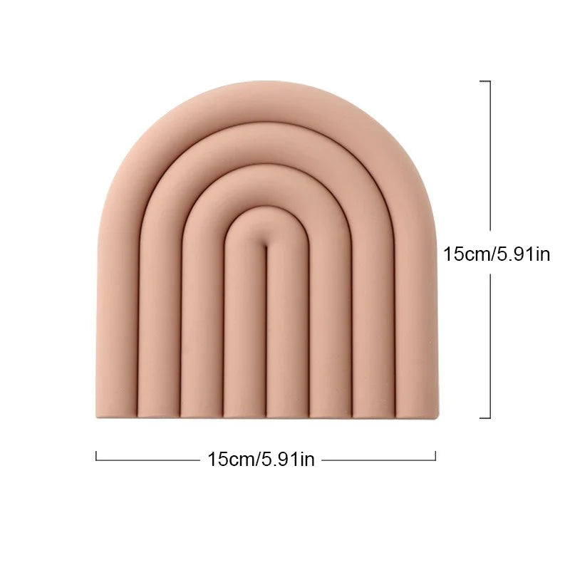Heat-Resistant Silicone Coaster Set with Non-Slip Organic Design