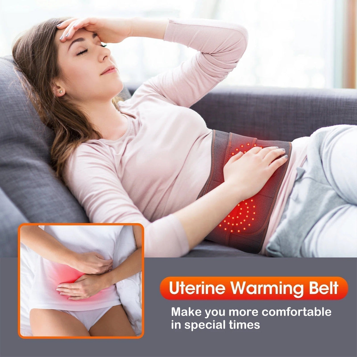 Heated Lumbar Support Belt with Adjustable Heat and Vibration