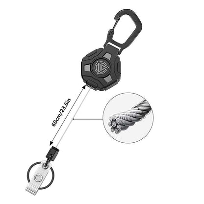 Heavy-Duty Retractable Keychain Badge Reel with Steel Cable