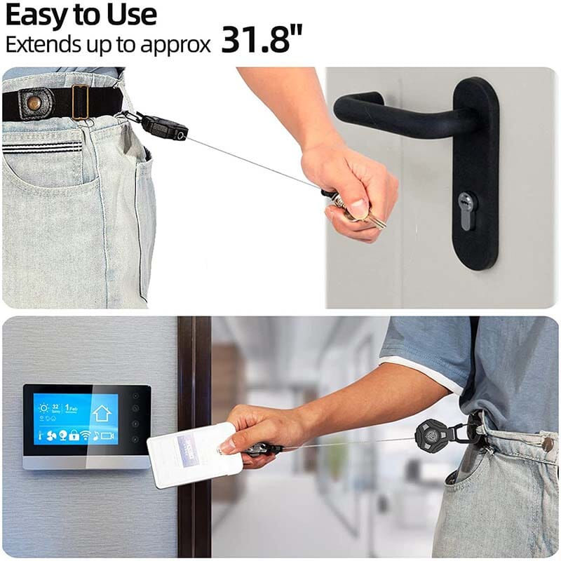 Heavy-Duty Retractable Keychain Badge Reel with Steel Cable