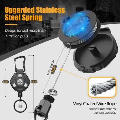 Heavy-Duty Retractable Keychain Badge Reel with Steel Cable