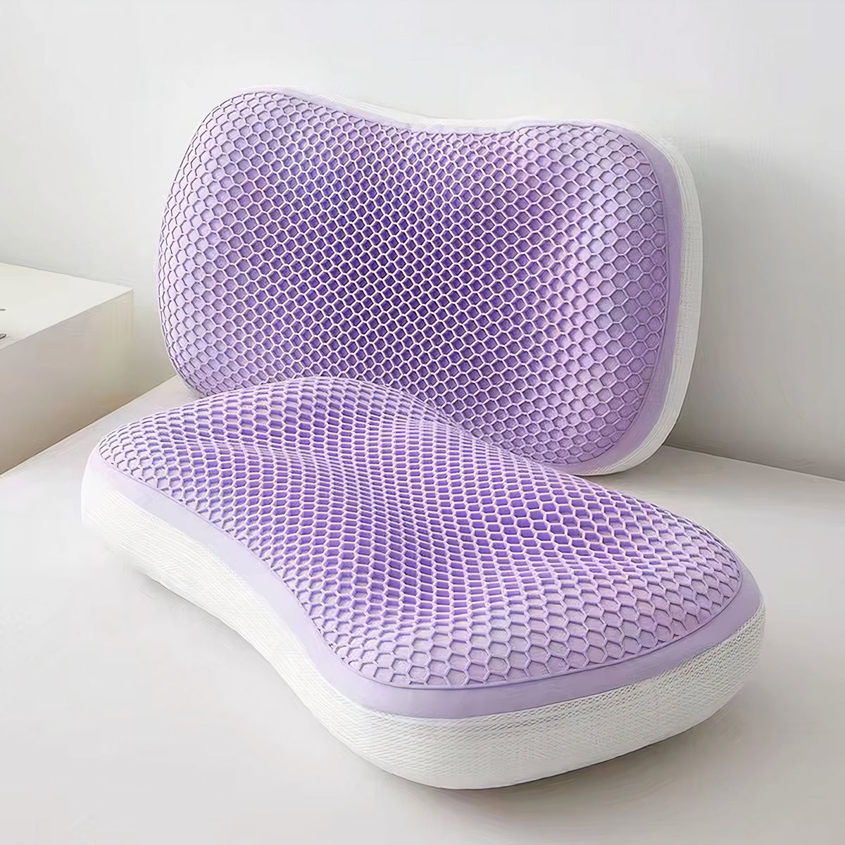 Hybrid Honeycomb Gel Pillow with Ergonomic Neck and Shoulder Support
