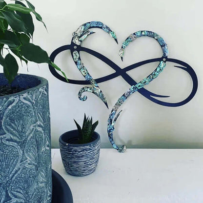 Infinity Heart Iron Wall Decoration with Mother of Pearl