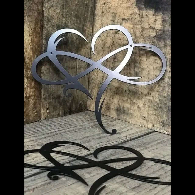 Infinity Heart Iron Wall Decoration with Mother of Pearl