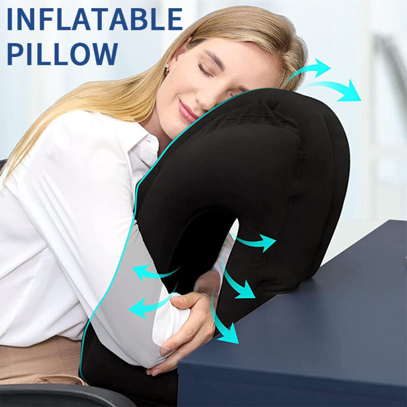 Inflatable Neck Support Travel Pillow with Adjustable Firmness