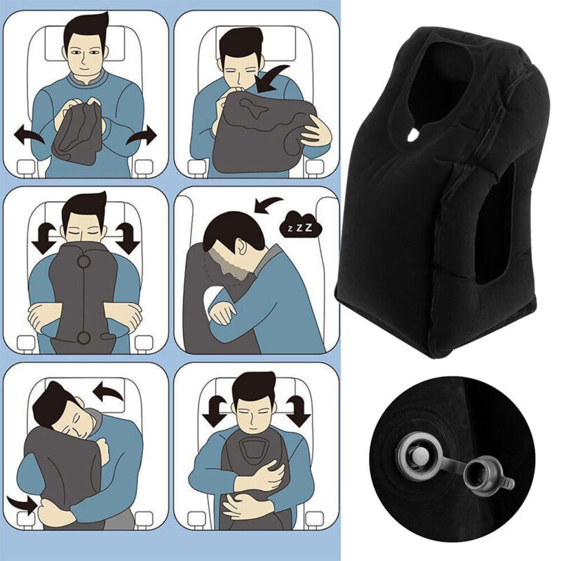 Inflatable Neck Support Travel Pillow with Adjustable Firmness