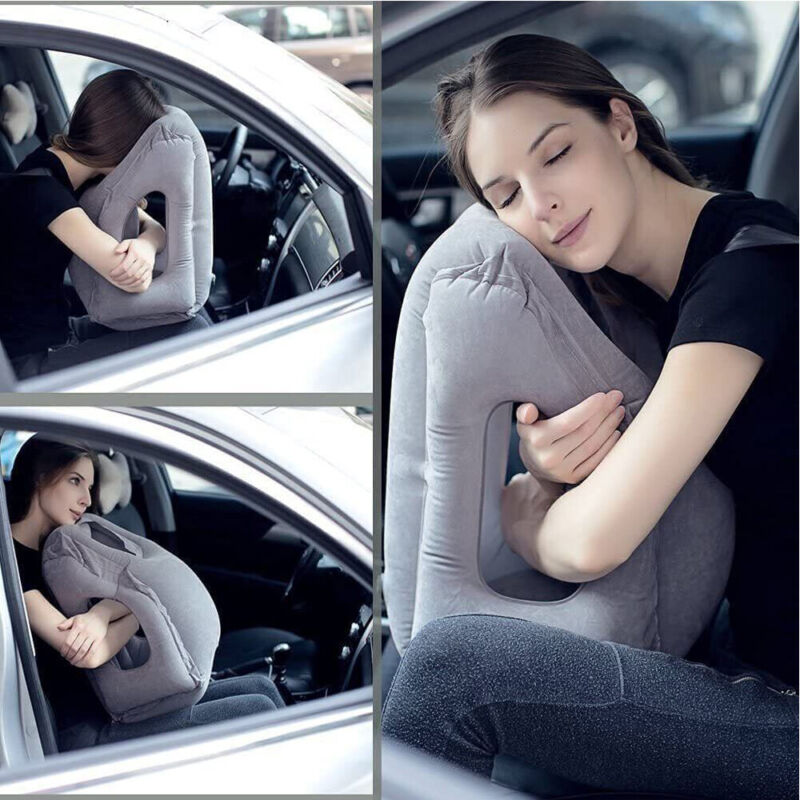 Inflatable Neck Support Travel Pillow with Adjustable Firmness