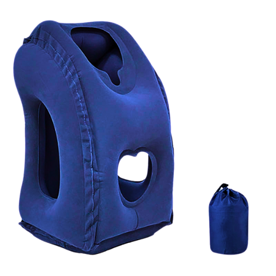 Inflatable Neck Support Travel Pillow with Adjustable Firmness