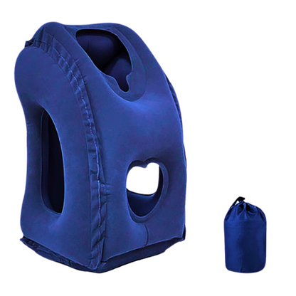 Inflatable Neck Support Travel Pillow with Adjustable Firmness