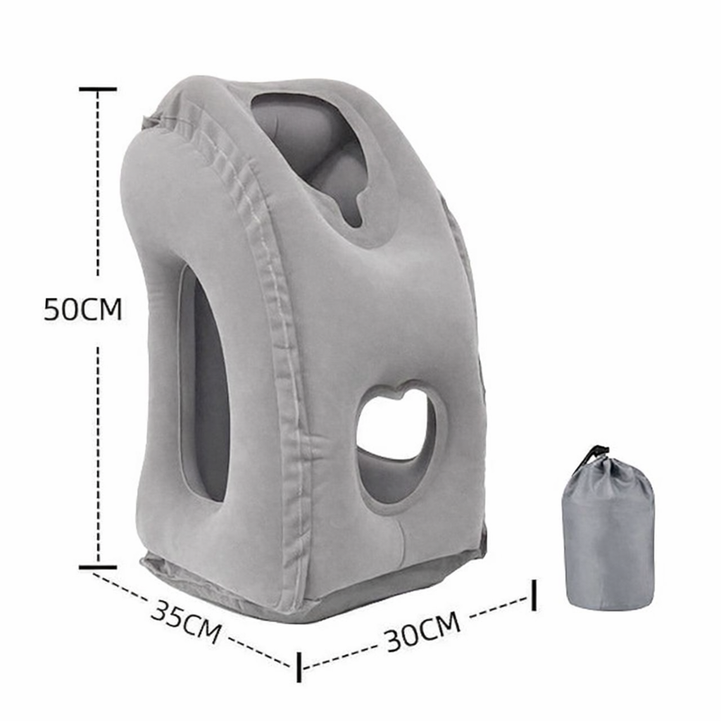 Inflatable Neck Support Travel Pillow with Adjustable Firmness