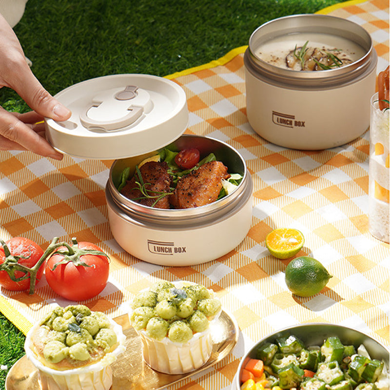 Insulated Stainless Steel Lunch Box with Leak-Resistant Seal