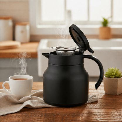 Insulated Teapot with Ceramic Liner, Stainless Steel Infuser and 800ml Capacity