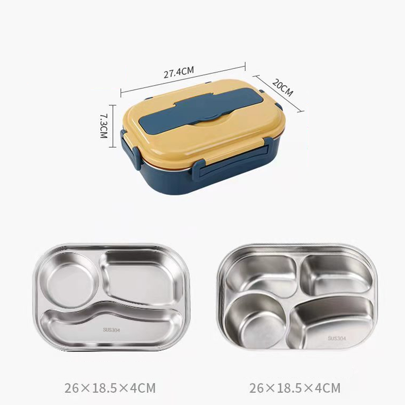Insulated Thermal Lunch Box with Multiple Food Compartments and Soup Bowl
