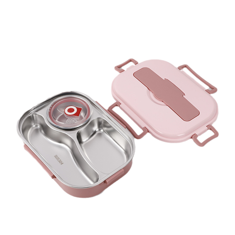 Insulated Thermal Lunch Box with Multiple Food Compartments and Soup Bowl