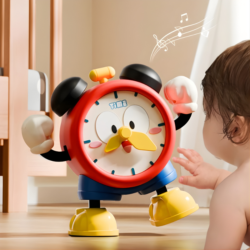 Interactive Dancing Clock Toy with Music and Lights for Toddlers