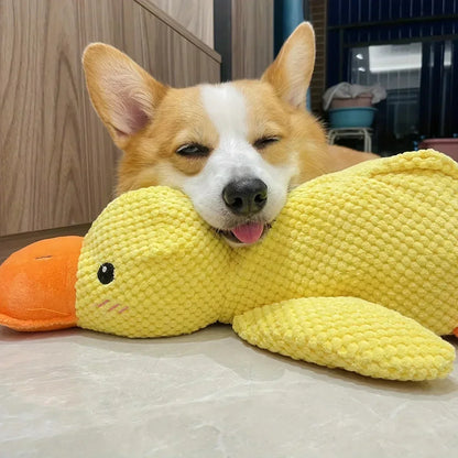 Interactive Duck Dog Toy with Squeaker and Tug Play