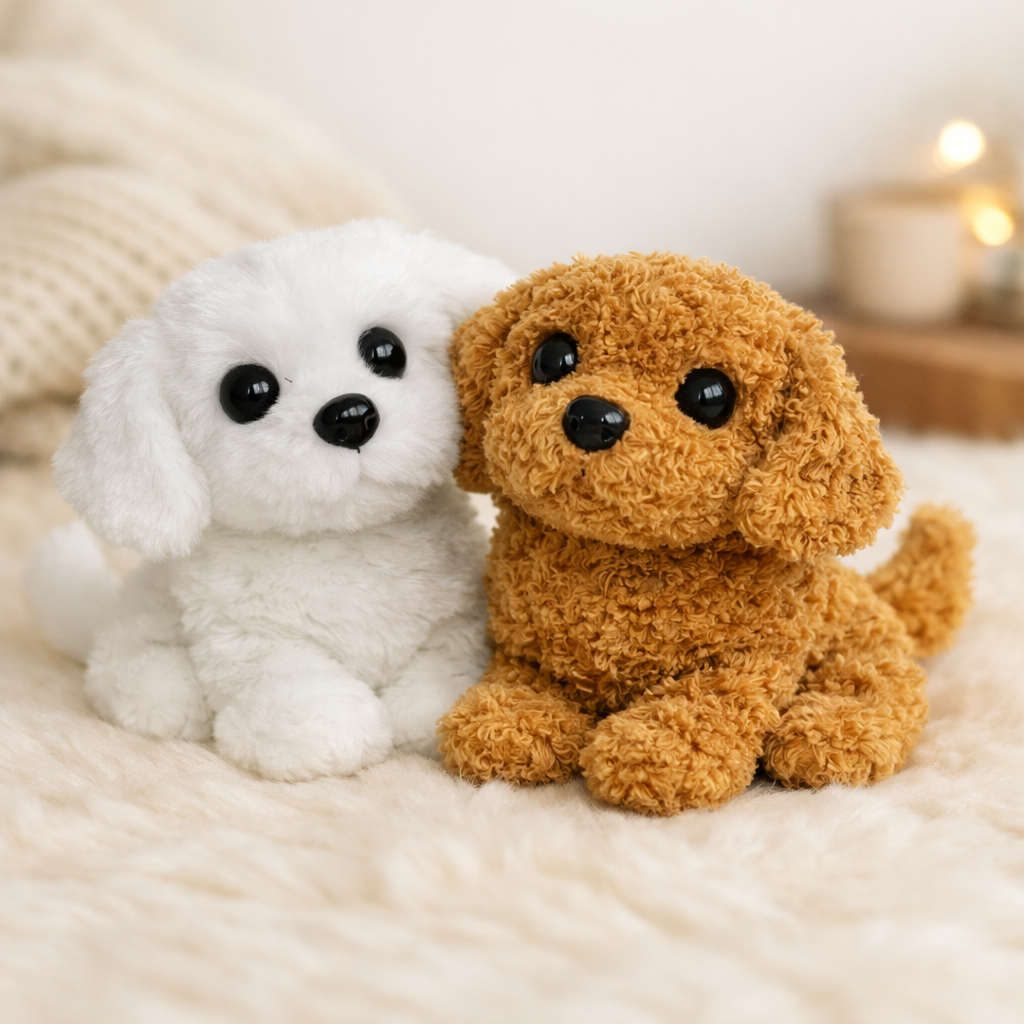 Interactive Robot Puppy with Touch-Responsive Movement and Soft Plush Exterior